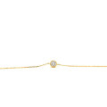 925 Silver Fashion Jewelry Gold Plating Cubic Zirconia Chain Bracelet